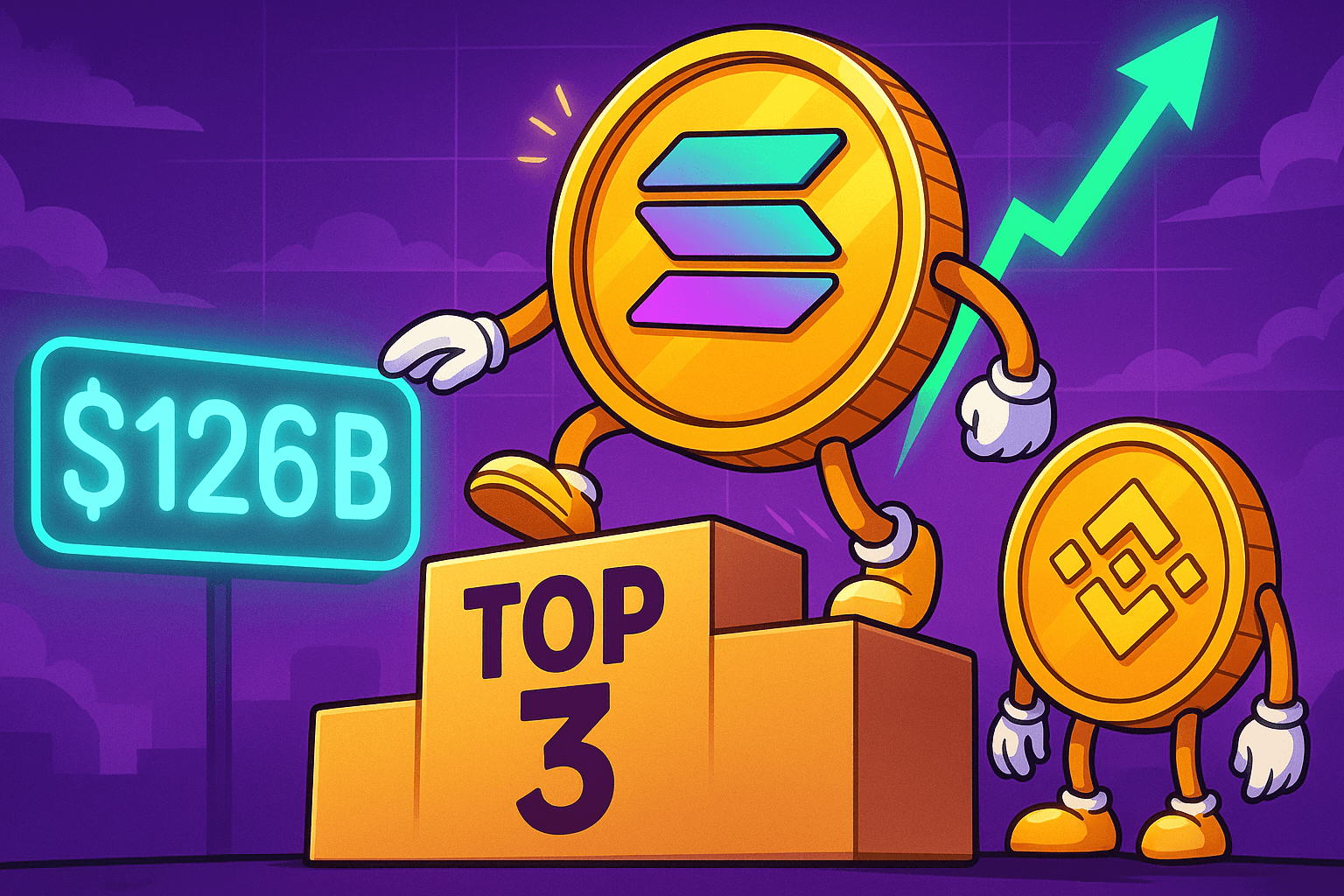 Solana Surpasses BNB With $126B Market Cap — Could SOL Cement Its Top 3 Crypto Position?